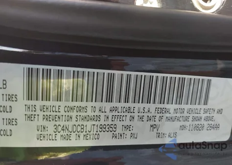 2018 Jeep Compass Limited 4X4 из США, поврежденный, VIN 3C4NJDCB1JT199359